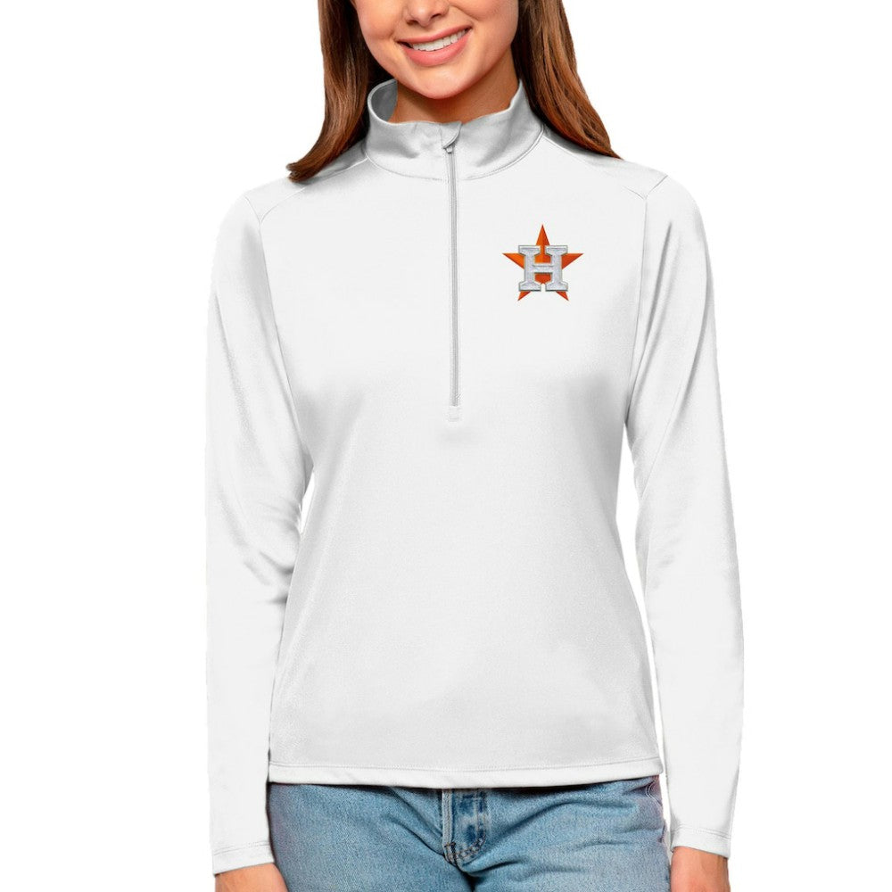 Houston Astros Antigua Women's Tribute Quarter-Zip Pullover Top discount