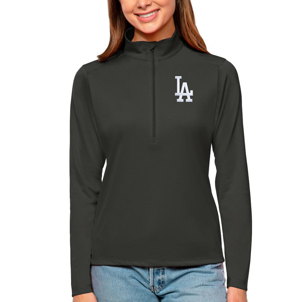 Los Angeles Dodgers Antigua Women's Tribute Quarter-Zip Pullover Top Online