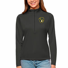 Milwaukee Brewers Antigua Women's Tribute Quarter-Zip Pullover Top Online