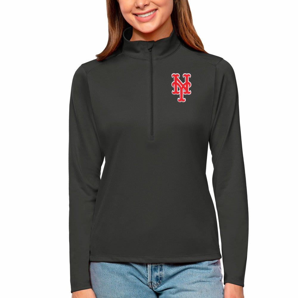 New York Mets Antigua Women's Tribute Quarter-Zip Pullover Top On Sale