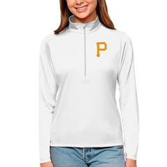 Pittsburgh Pirates Antigua Women's Tribute Quarter-Zip Pullover Top On Sale