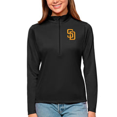 San Diego Padres Antigua Women's Tribute Quarter-Zip Pullover Top On Sale