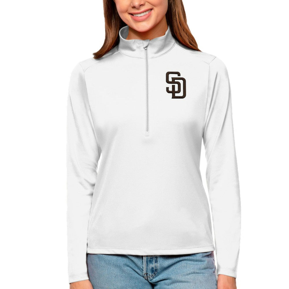 San Diego Padres Antigua Women's Tribute Quarter-Zip Pullover Top discount