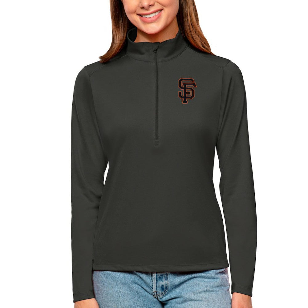 San Francisco Giants Antigua Women's Tribute Quarter-Zip Pullover Top Online
