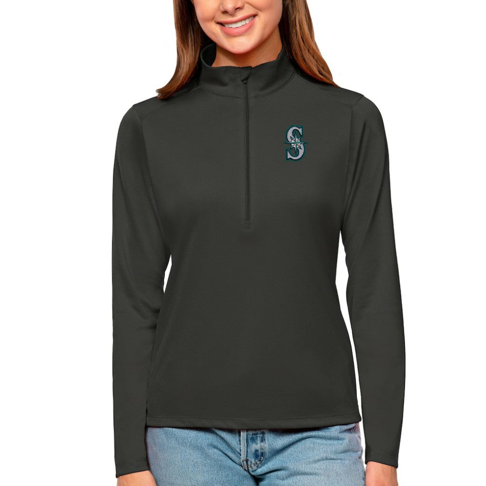 Seattle Mariners Antigua Women's Tribute Quarter-Zip Pullover Top for sale