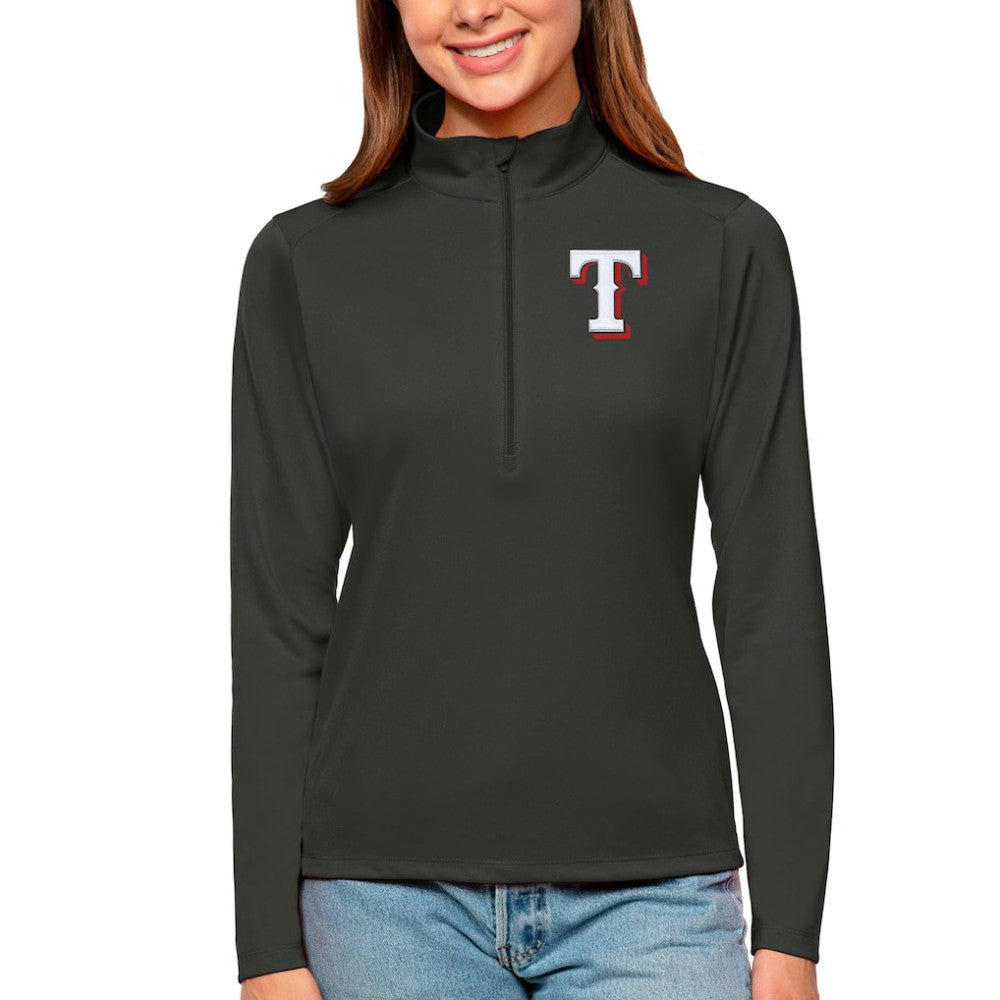 Texas Rangers Antigua Women's Tribute Quarter-Zip Pullover Top discount
