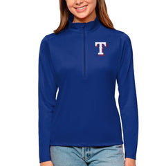 Texas Rangers Antigua Women's Tribute Quarter-Zip Pullover Top On Sale