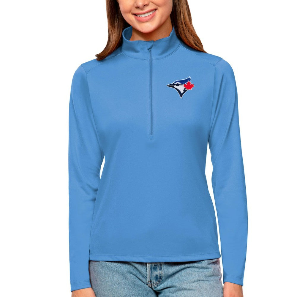 Toronto Blue Jays Antigua Women's Tribute Quarter-Zip Pullover Top Online