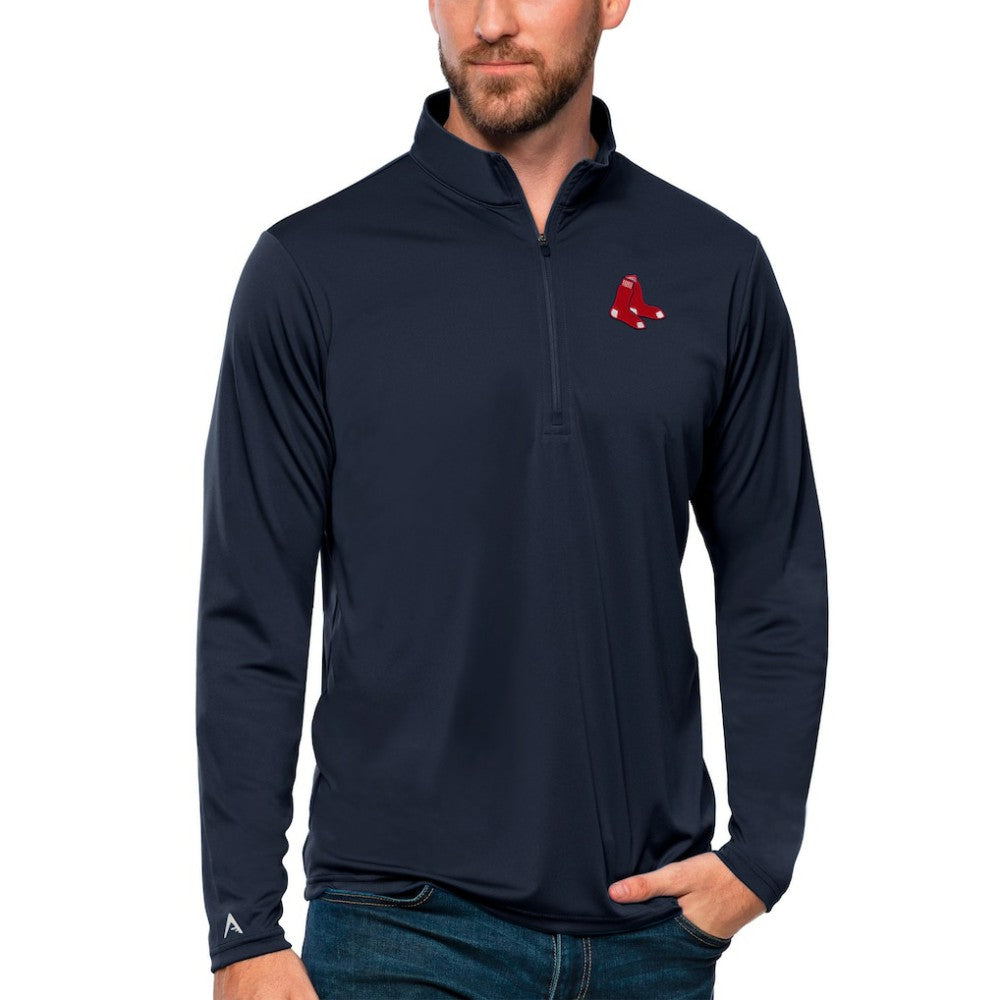 Boston Red Sox Antigua Tribute Quarter-Zip Pullover Top Lifestyle