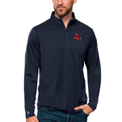 Boston Red Sox Antigua Tribute Quarter-Zip Pullover Top Lifestyle