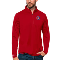 Chicago Cubs Antigua Tribute Quarter-Zip Pullover Top On Sale