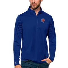 Chicago Cubs Antigua Tribute Quarter-Zip Pullover Top On Sale