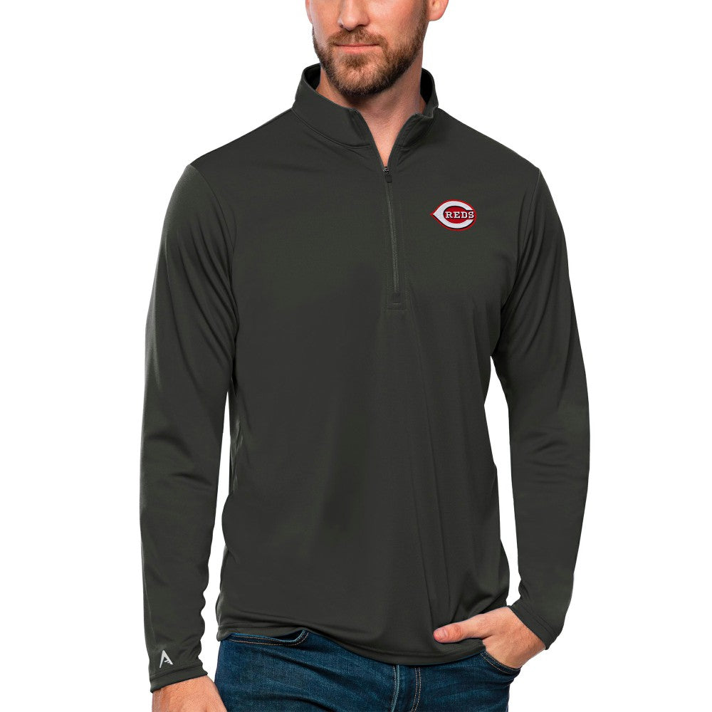 Cincinnati Reds Antigua Tribute Quarter-Zip Pullover Top discount