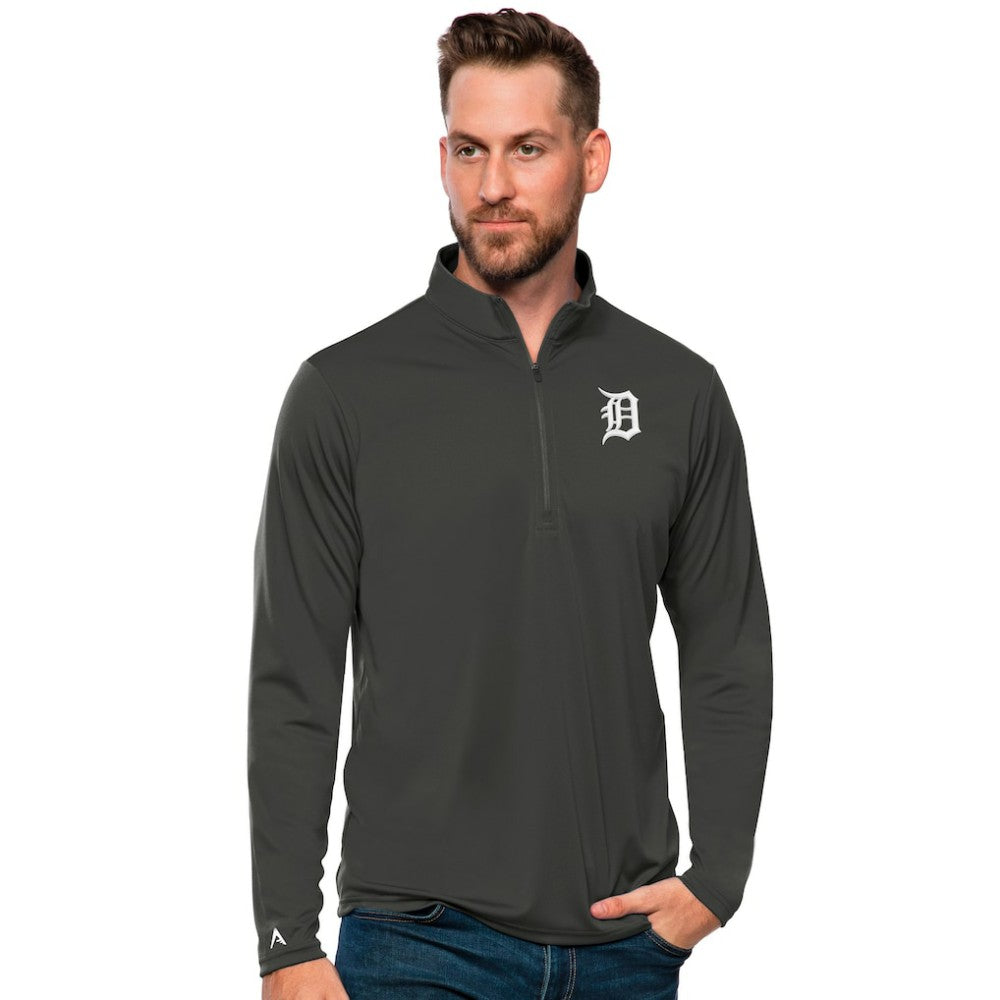 Detroit Tigers Antigua Tribute Quarter-Zip Pullover Top Clearance