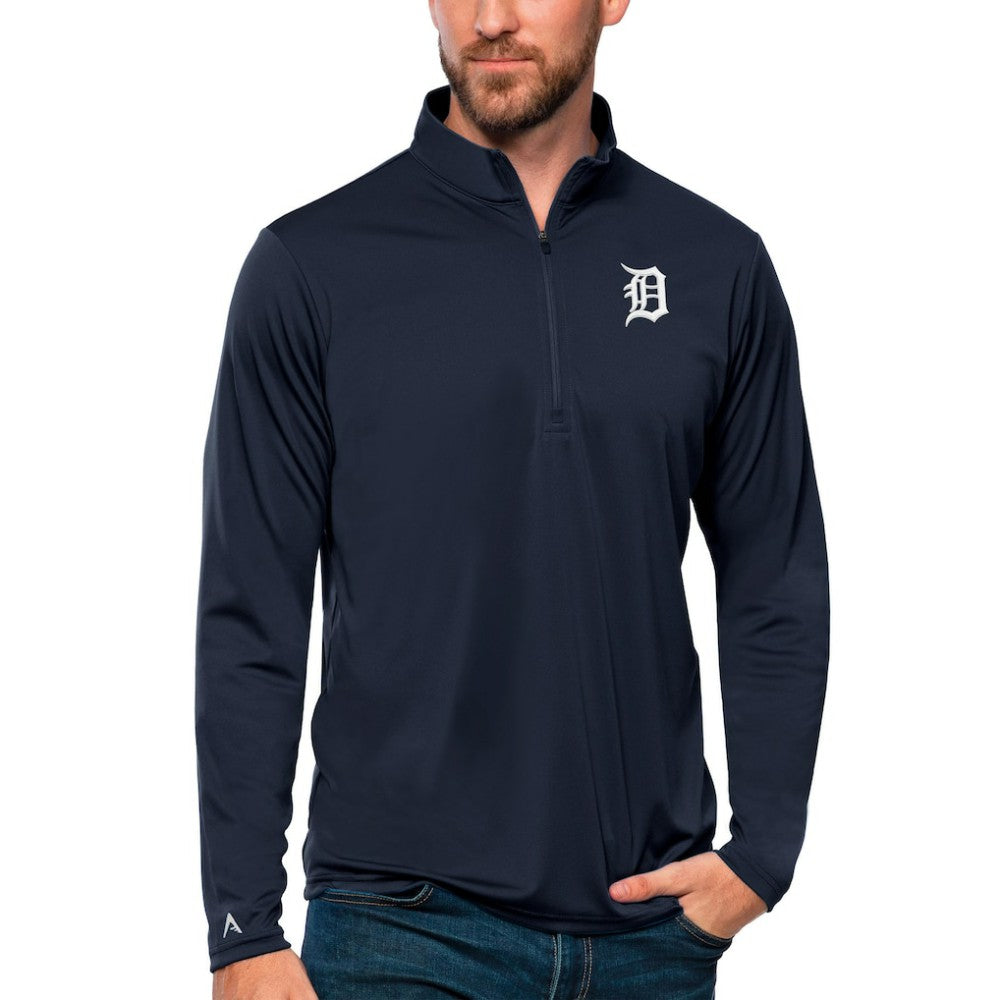 Detroit Tigers Antigua Tribute Quarter-Zip Pullover Top Sale