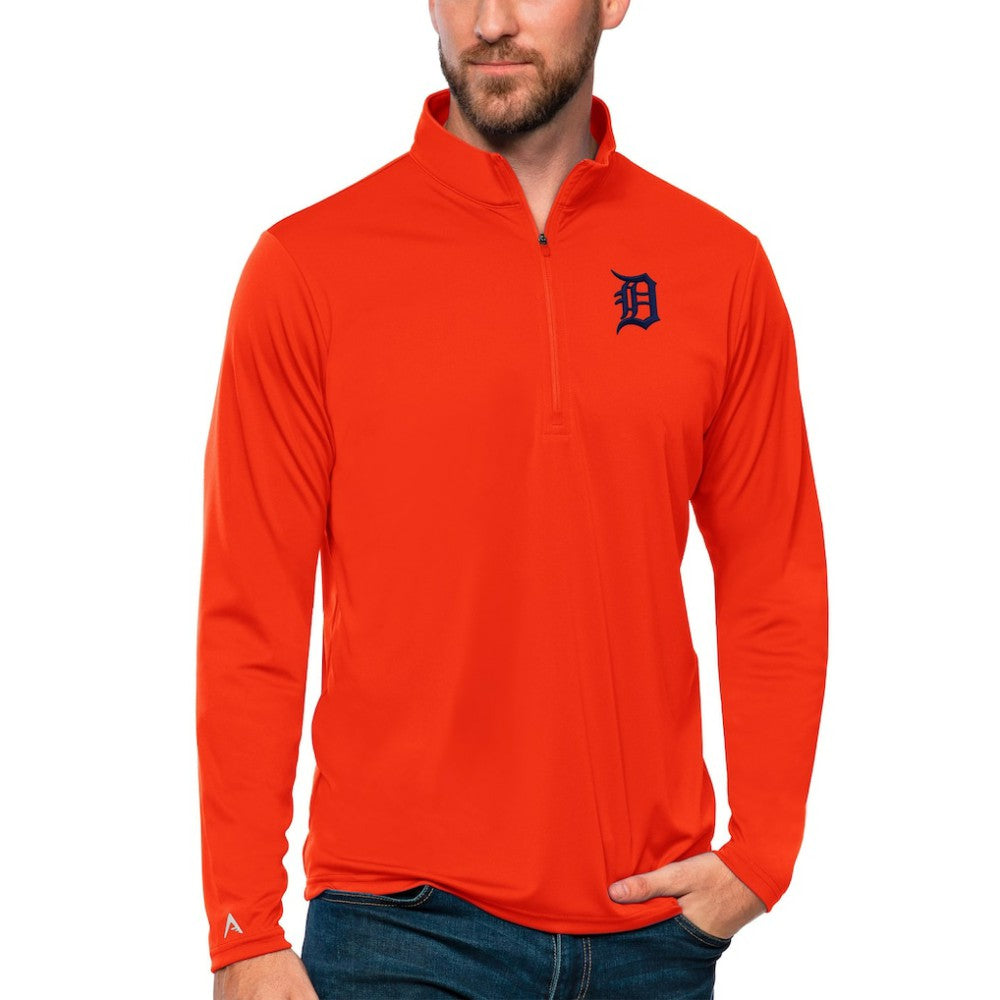 Detroit Tigers Antigua Tribute Quarter-Zip Pullover Top Clearance