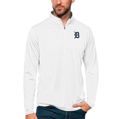 Detroit Tigers Antigua Tribute Quarter-Zip Pullover Top Lifestyle