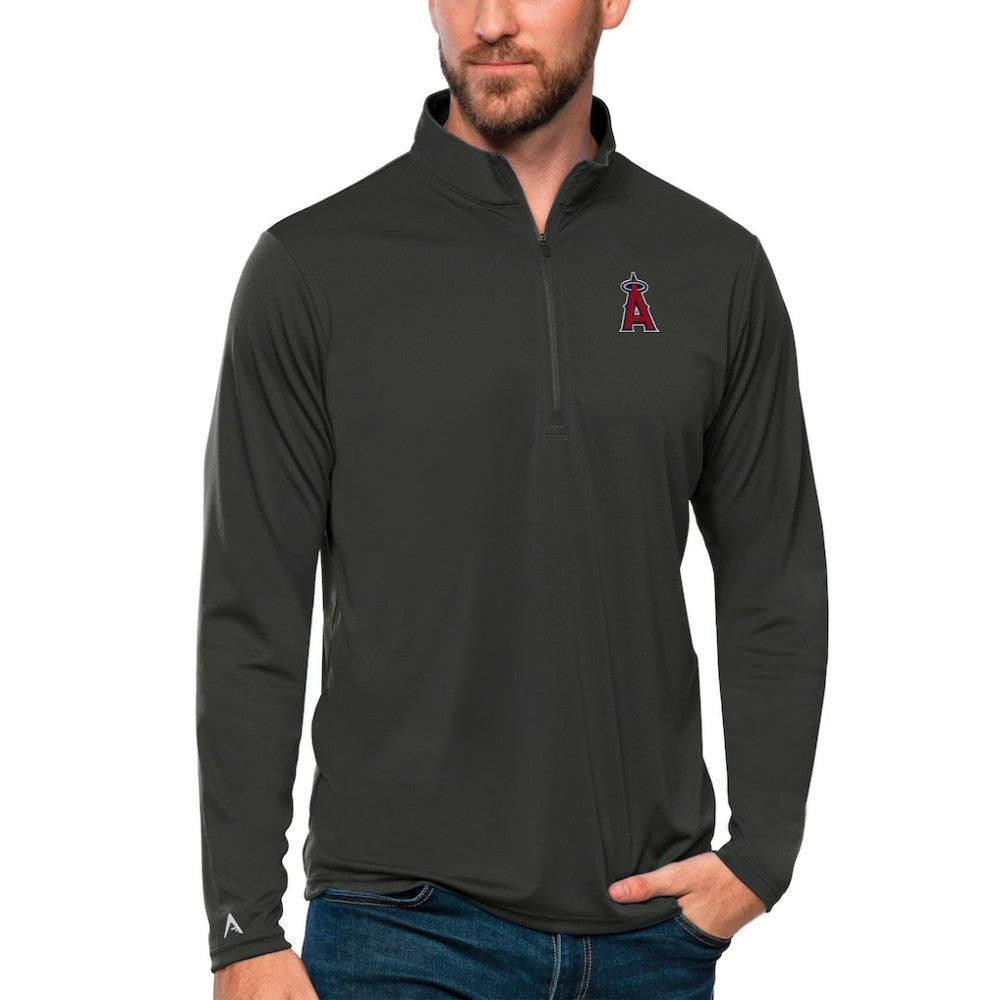 Los Angeles Angels Antigua Tribute Quarter-Zip Pullover Top Lifestyle