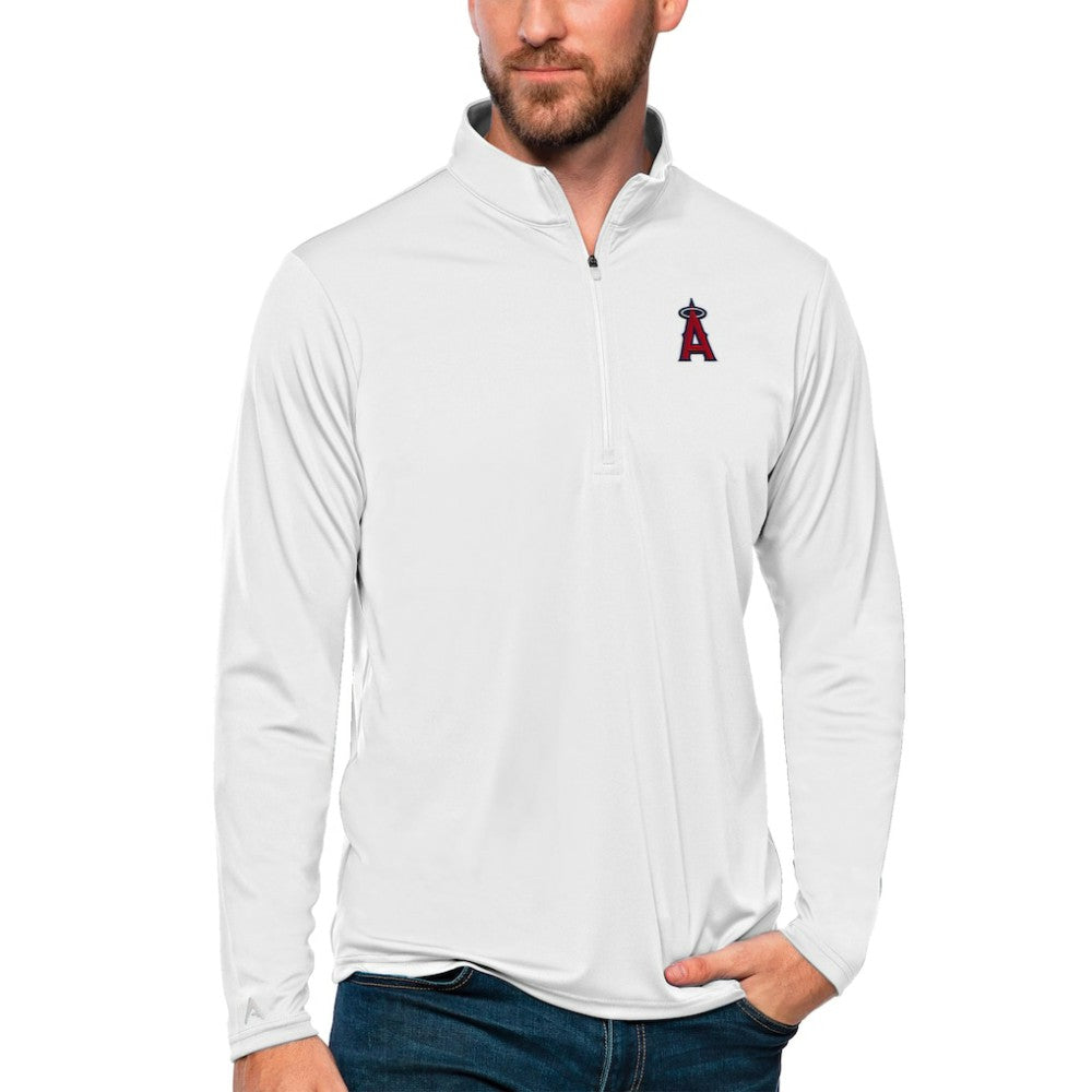 Los Angeles Angels Antigua Tribute Quarter-Zip Pullover Top Lifestyle
