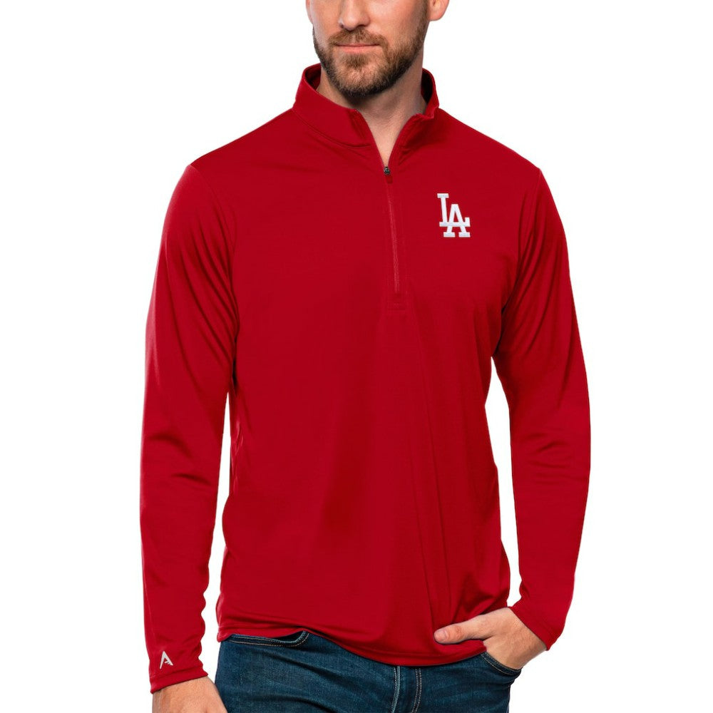 Los Angeles Dodgers Antigua Tribute Quarter-Zip Pullover Top for sale