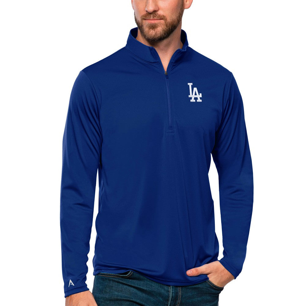 Los Angeles Dodgers Antigua Tribute Quarter-Zip Pullover Top discount