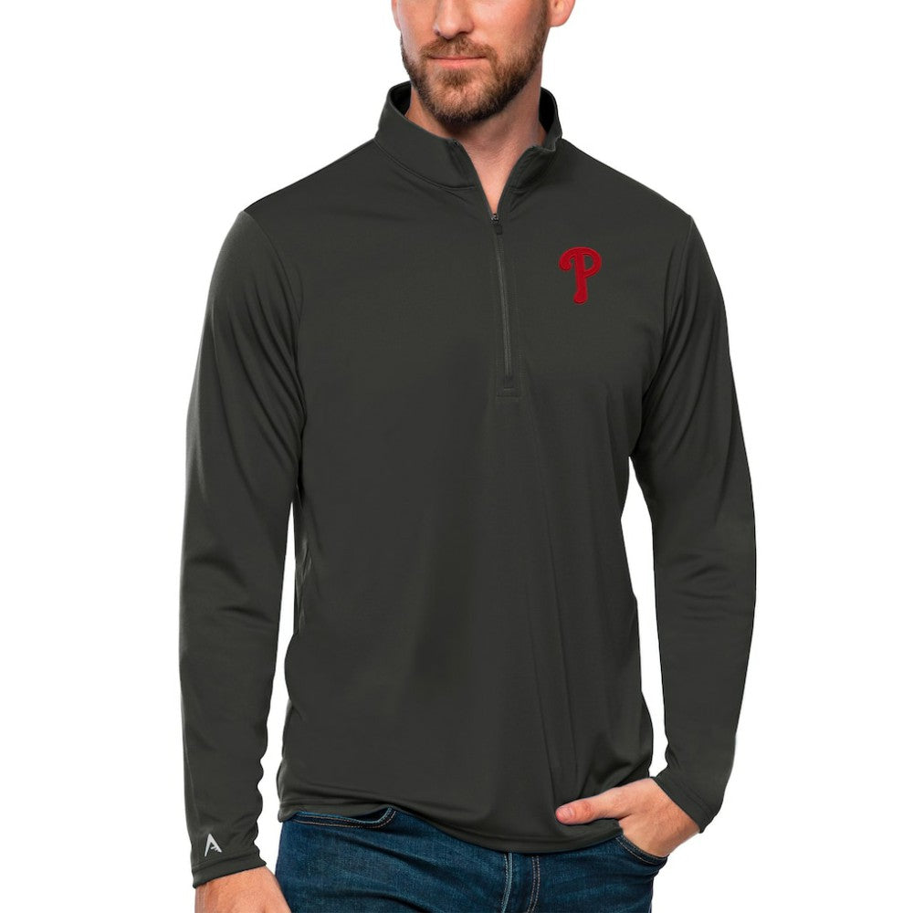 Philadelphia Phillies Antigua Tribute Quarter-Zip Pullover Top Clearance