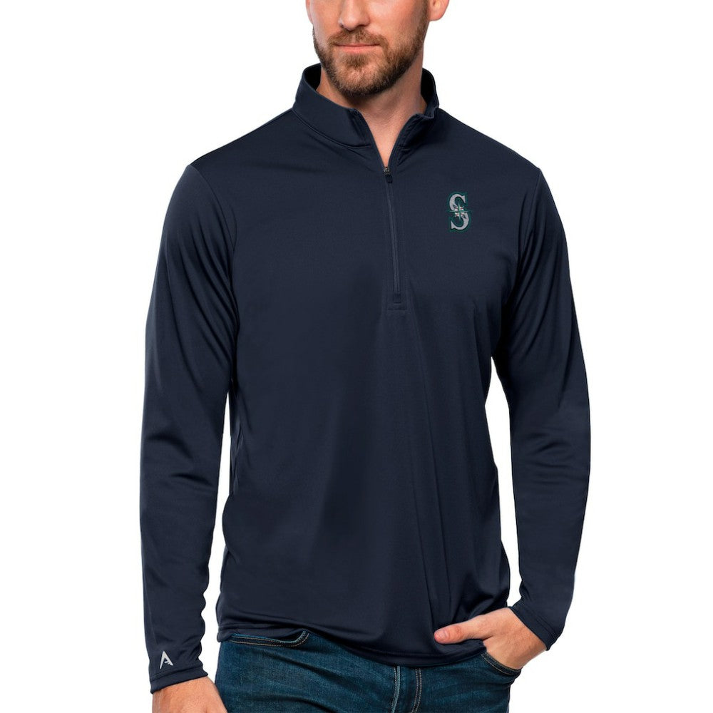 Seattle Mariners Antigua Tribute Quarter-Zip Pullover Top Sale