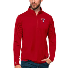 Texas Rangers Antigua Tribute Quarter-Zip Pullover Top Clearance