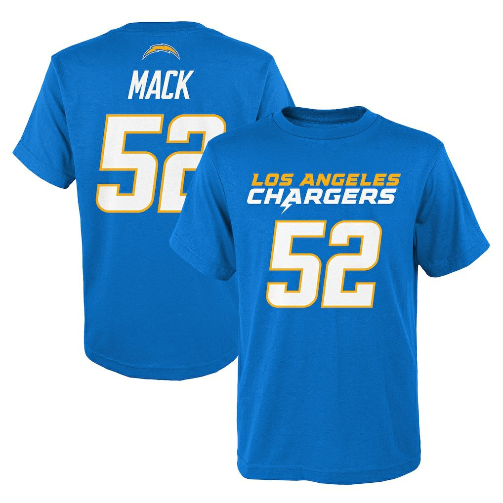 Khalil Mack Los Angeles Chargers Youth Mainliner Player Name & Number T-Shirt Powder Blue - NFL