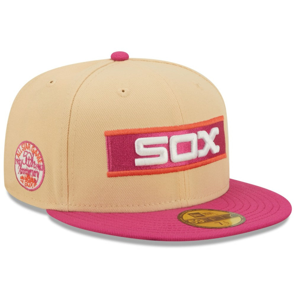 Chicago White Sox New Era 1933 MLB All-Star Game 50th Anniversary Mango Passion 59FIFTY Fitted Hat Lifestyle