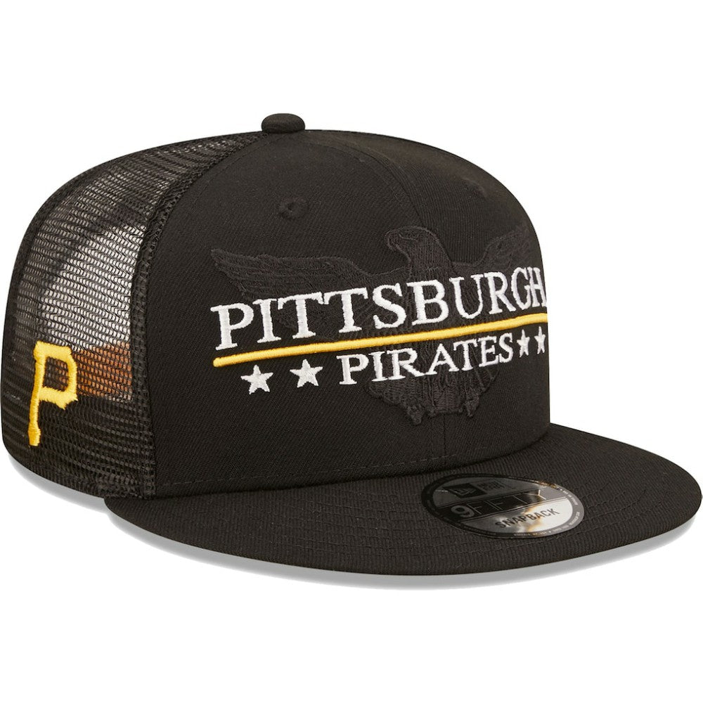 Pittsburgh Pirates New Era Patriot Trucker 9FIFTY Snapback Hat Lifestyle