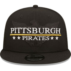 Pittsburgh Pirates New Era Patriot Trucker 9FIFTY Snapback Hat Lifestyle