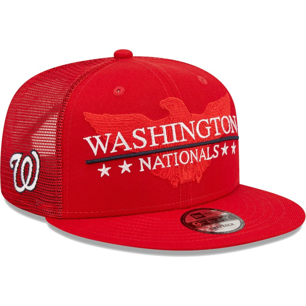 Washington Nationals New Era Patriot Trucker 9FIFTY Snapback Hat Clearance