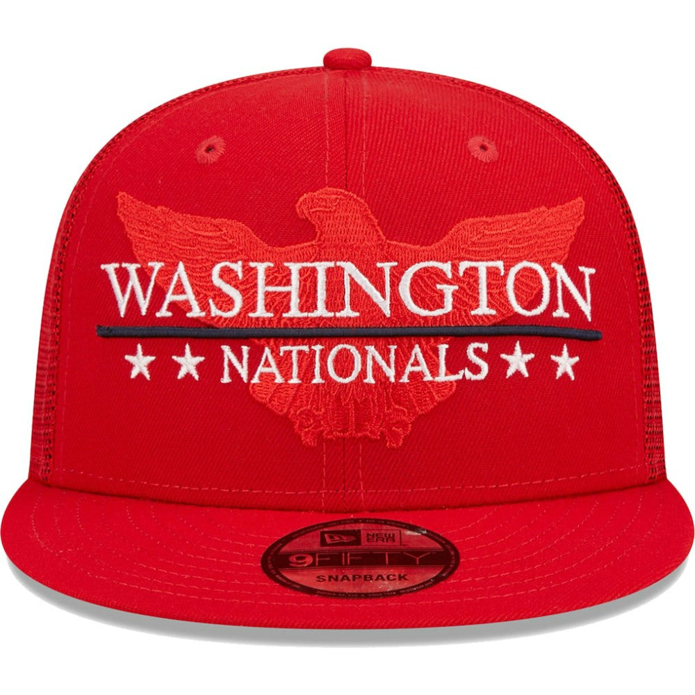Washington Nationals New Era Patriot Trucker 9FIFTY Snapback Hat Clearance
