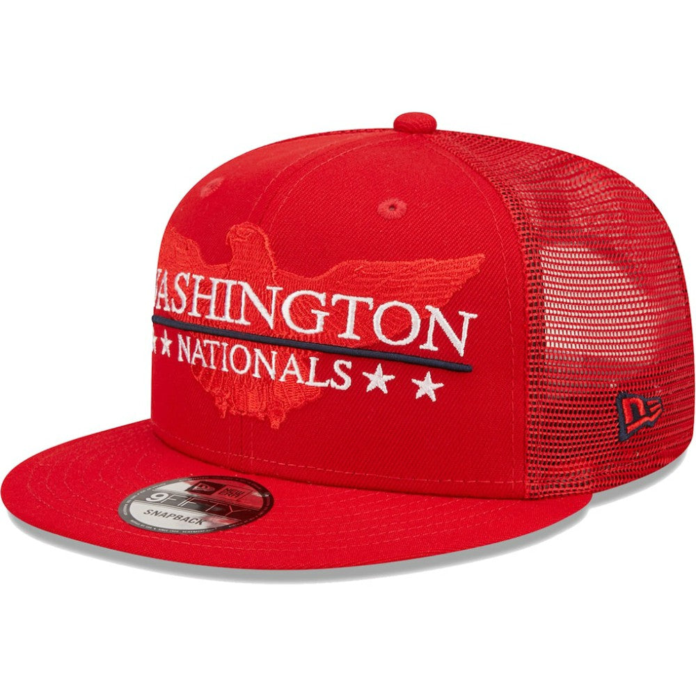 Washington Nationals New Era Patriot Trucker 9FIFTY Snapback Hat Clearance