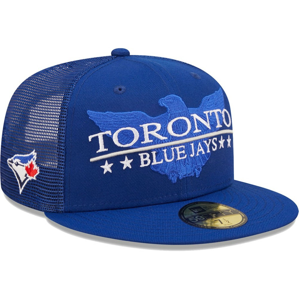 Toronto Blue Jays New Era Patriot Trucker 9FIFTY Snapback Hat discount