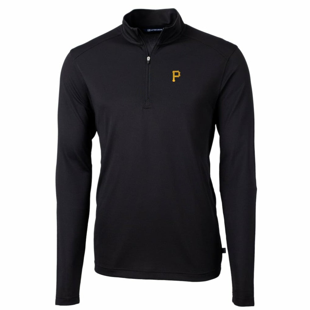 Pittsburgh Pirates Cutter & Buck Big & Tall Virtue Eco Pique Quarter-Zip Pullover Jacket discount