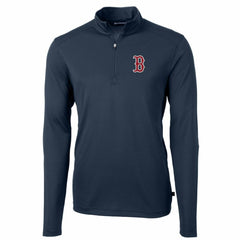 Boston Red Sox Cutter & Buck Big & Tall Virtue Eco Pique Quarter-Zip Pullover Jacket Lifestyle
