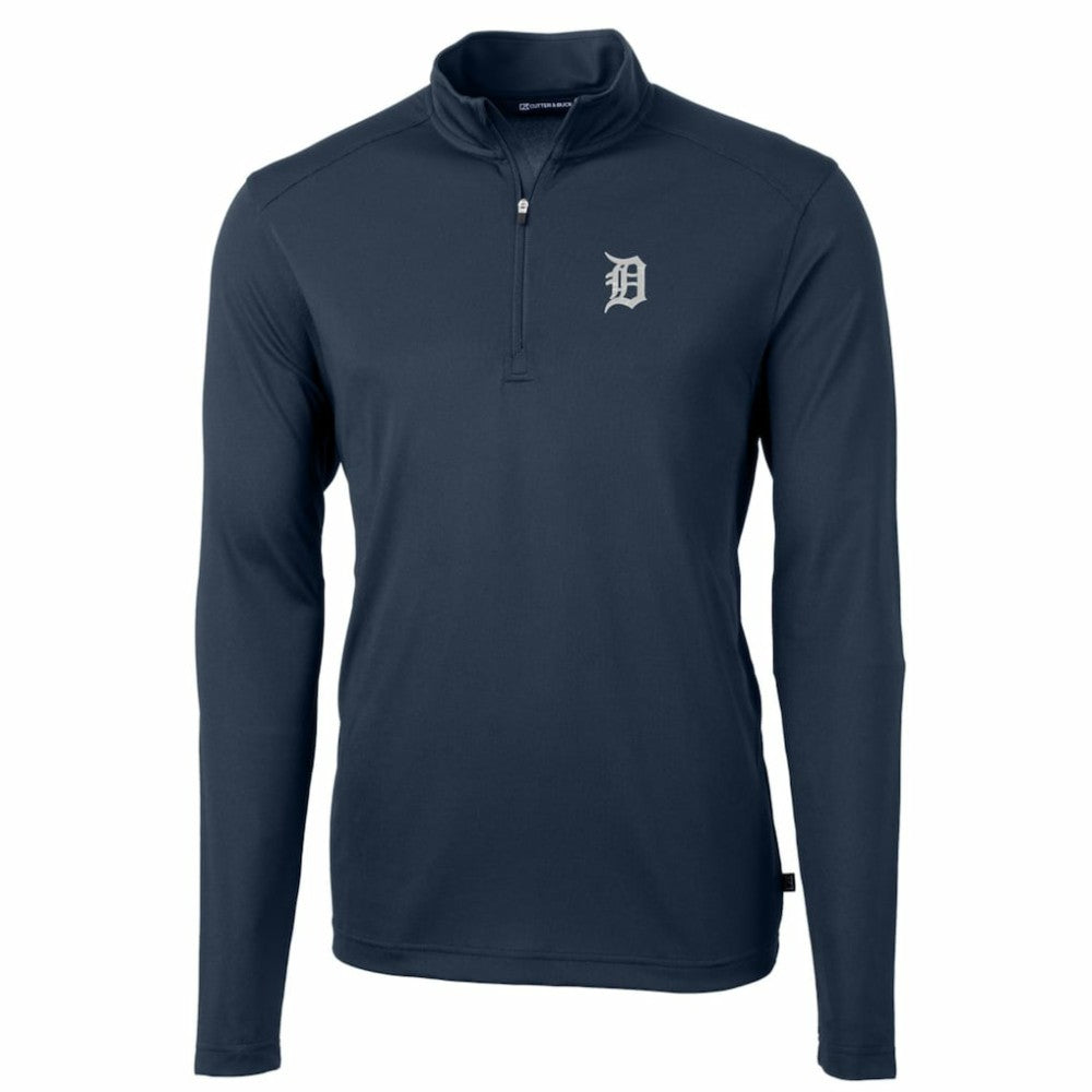 Detroit Tigers Cutter & Buck Big & Tall Virtue Eco Pique Quarter-Zip Pullover Jacket for sale