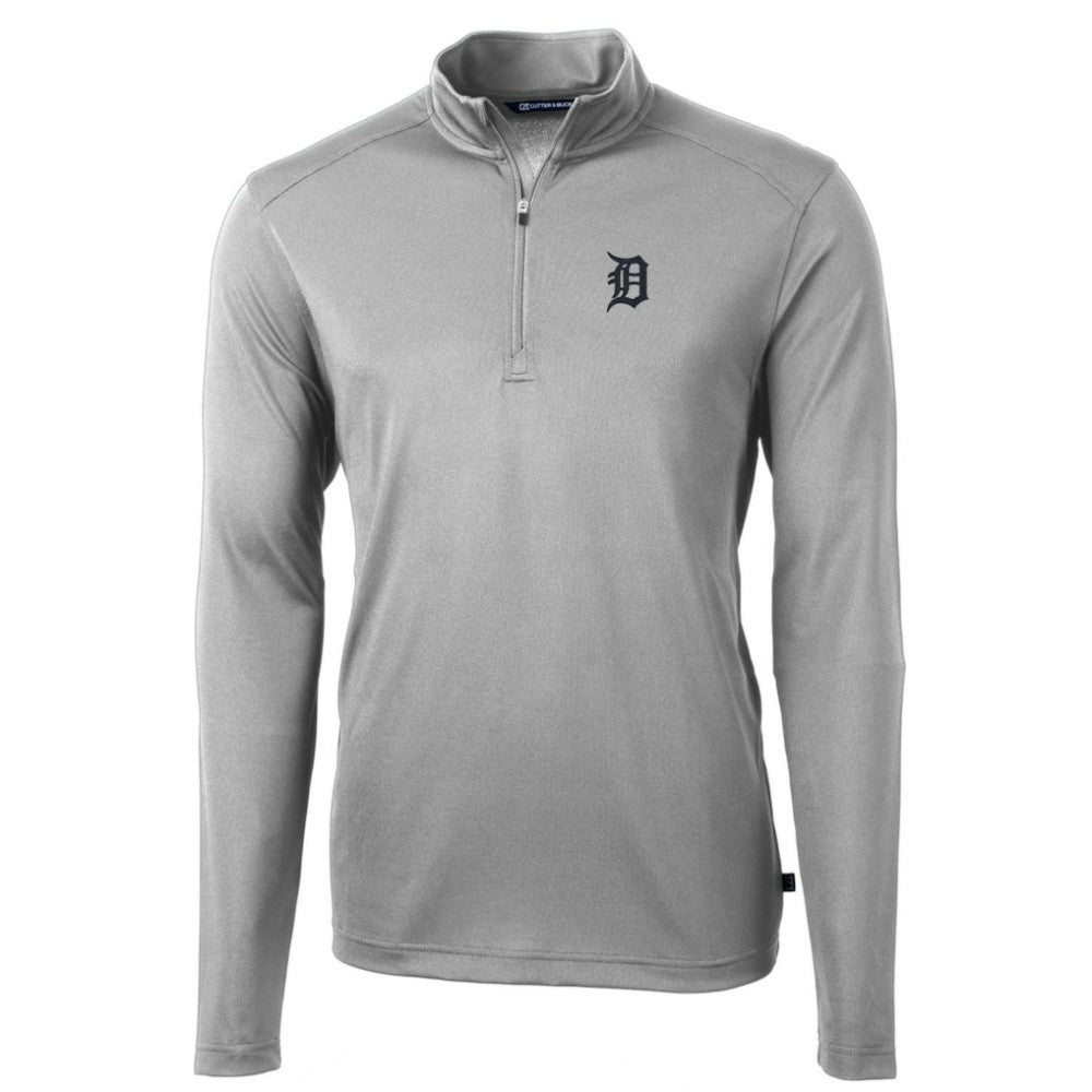 Detroit Tigers Cutter & Buck Big & Tall Virtue Eco Pique Quarter-Zip Pullover Jacket On Sale