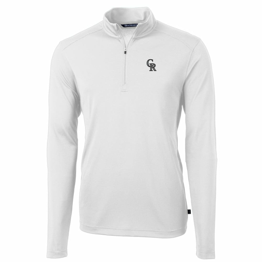 Colorado Rockies Cutter & Buck Big & Tall Virtue Eco Pique Quarter-Zip Pullover Jacket Lifestyle