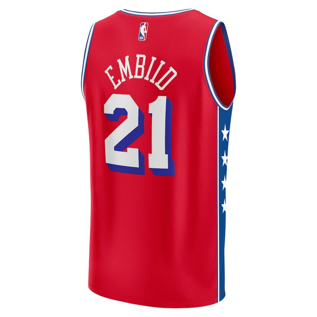 Joel Embiid Philadelphia 76ers Fast Break Replica Player Jersey - Statement Edition - Red | NBA Jerseys