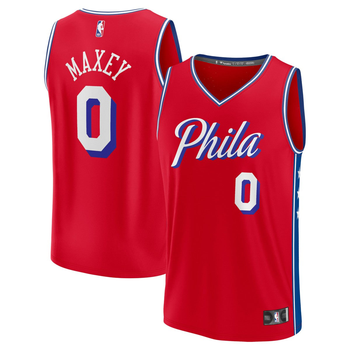 Tyrese Maxey Philadelphia 76ers Fast Break Replica Player Jersey - Statement Edition - Red | NBA Jerseys