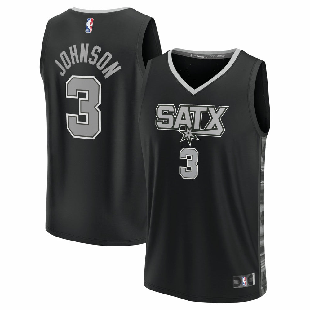 Fanatics - Keldon Johnson San Antonio Spurs Fast Break Replica Player Jersey - Statement Edition - Black