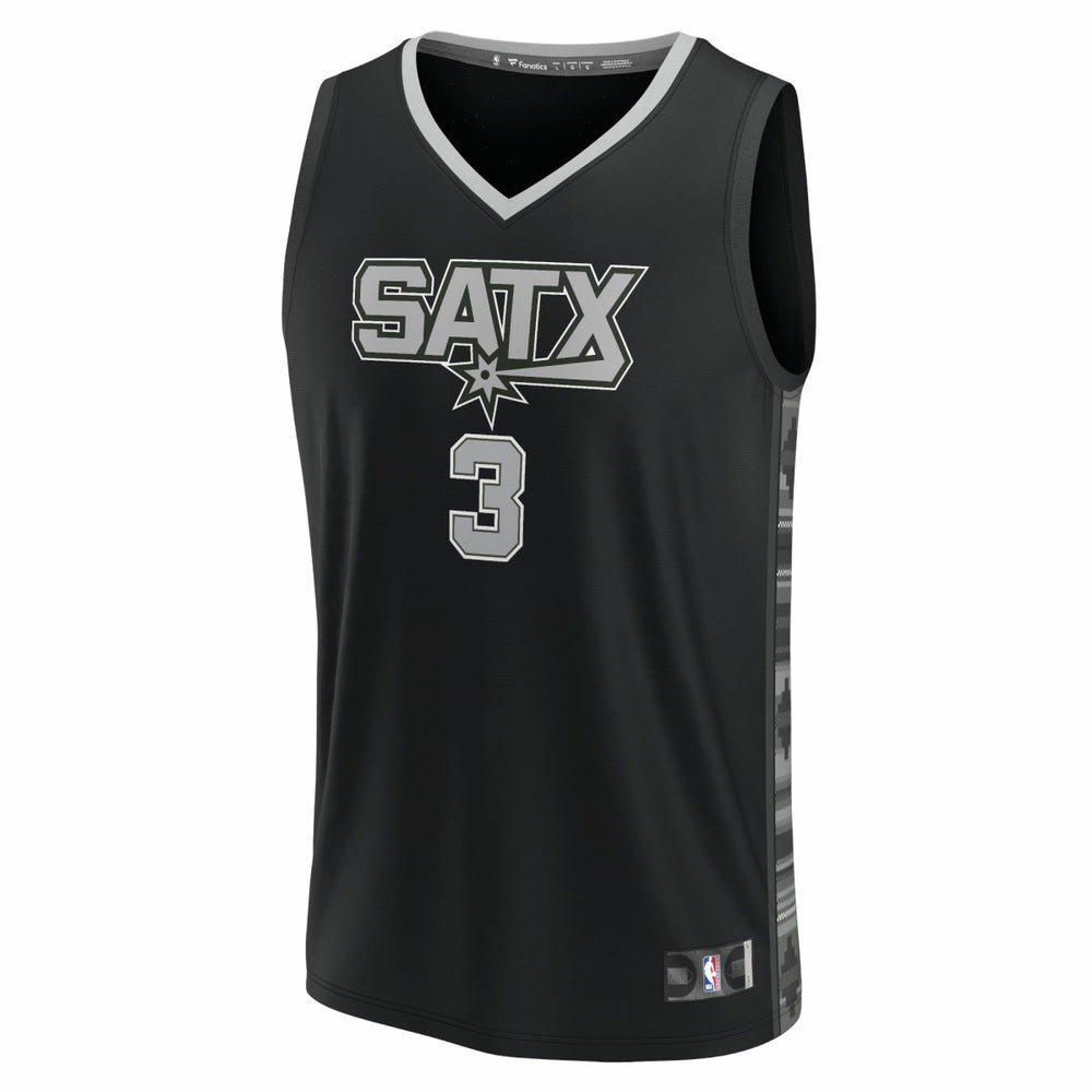 Fanatics - Keldon Johnson San Antonio Spurs Fast Break Replica Player Jersey - Statement Edition - Black