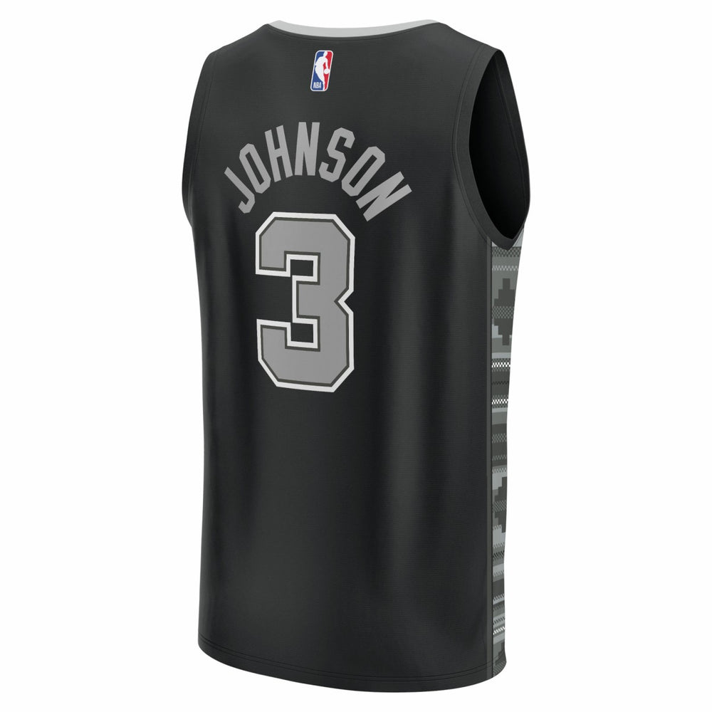 Fanatics - Keldon Johnson San Antonio Spurs Fast Break Replica Player Jersey - Statement Edition - Black