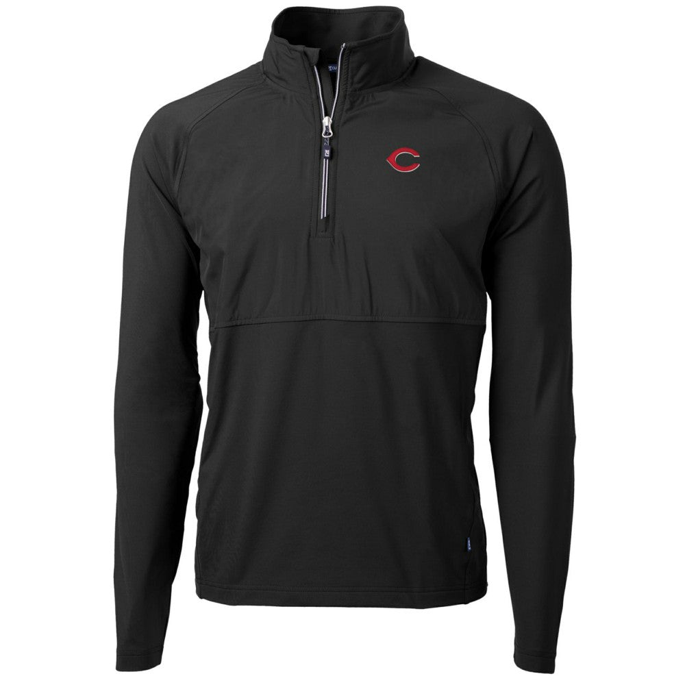 Cincinnati Reds Cutter & Buck Adapt Eco Knit Hybrid Recycled Quarter-Zip Pullover Jacket Clearance