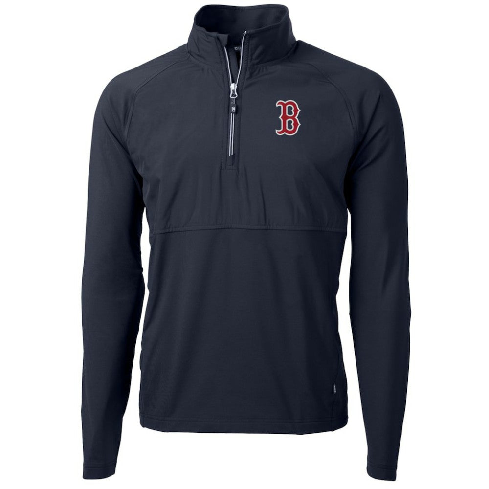 Boston Red Sox Cutter & Buck Adapt Eco Knit Hybrid Recycled Quarter-Zip Pullover Jacket Sale