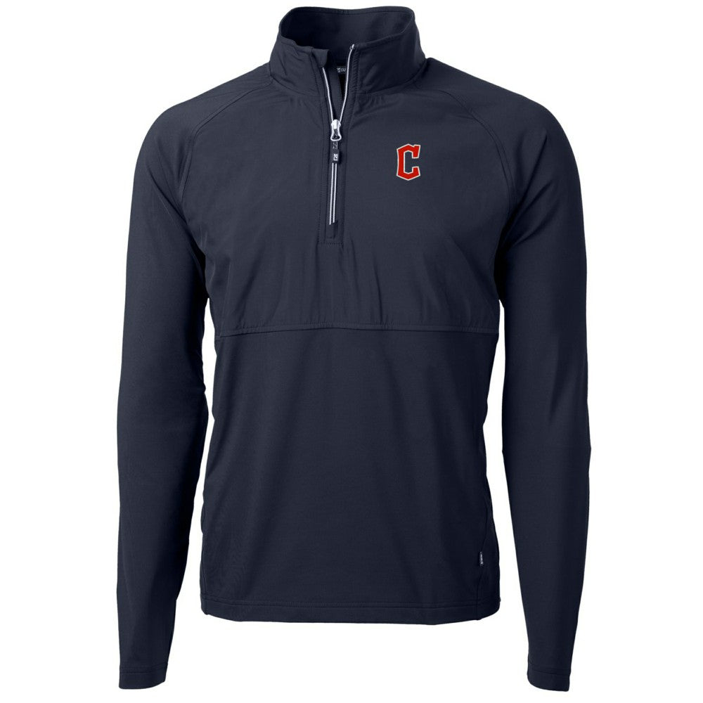 Cleveland Guardians Cutter & Buck Adapt Eco Knit Hybrid Recycled Quarter-Zip Pullover Jacket Lifestyle
