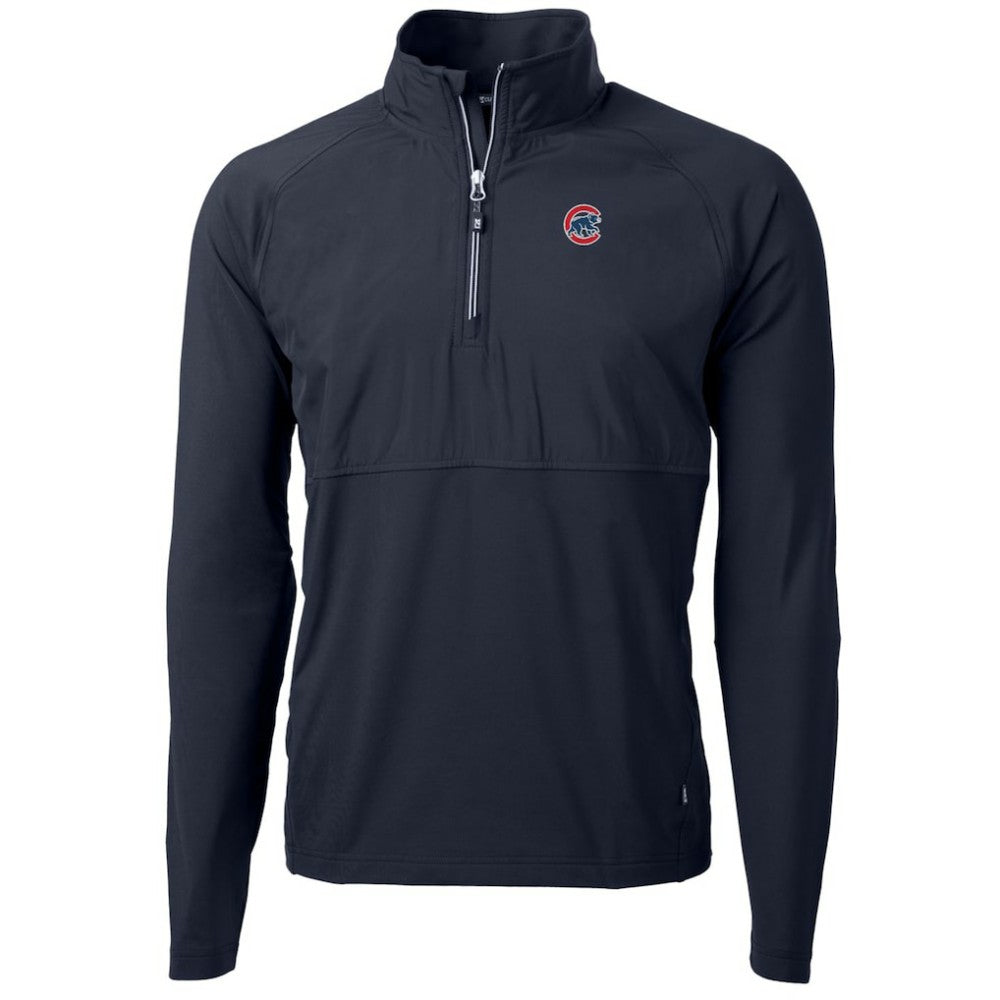 Chicago Cubs Cutter & Buck Adapt Eco Knit Hybrid Recycled Quarter-Zip Pullover Jacket Lifestyle